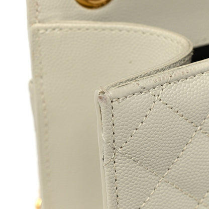 Saint Laurent Grain De Poudre Textured Mixed Matelasse Medium Triquilt Monogram Satchel Crema Soft 15 of 17