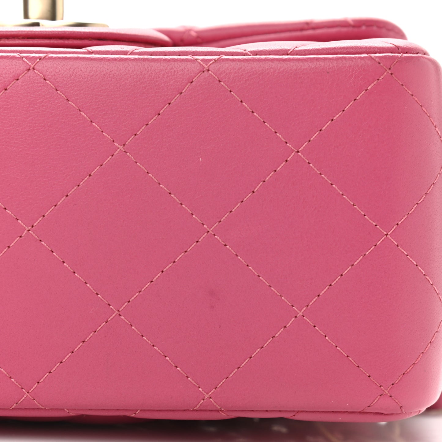 Lambskin Quilted Mini Square Flap Pink
