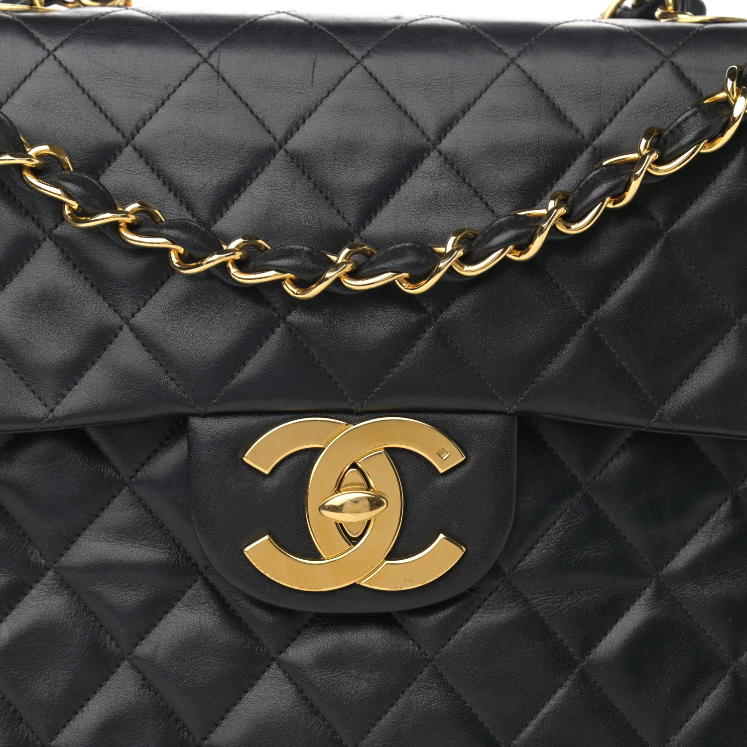 Chanel Lambskin Quilted XL Jumbo Single Flap Black 9 of 20