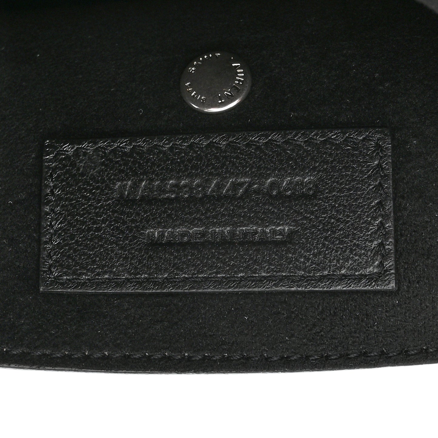Lambskin Teddy Drawstring Bag Black