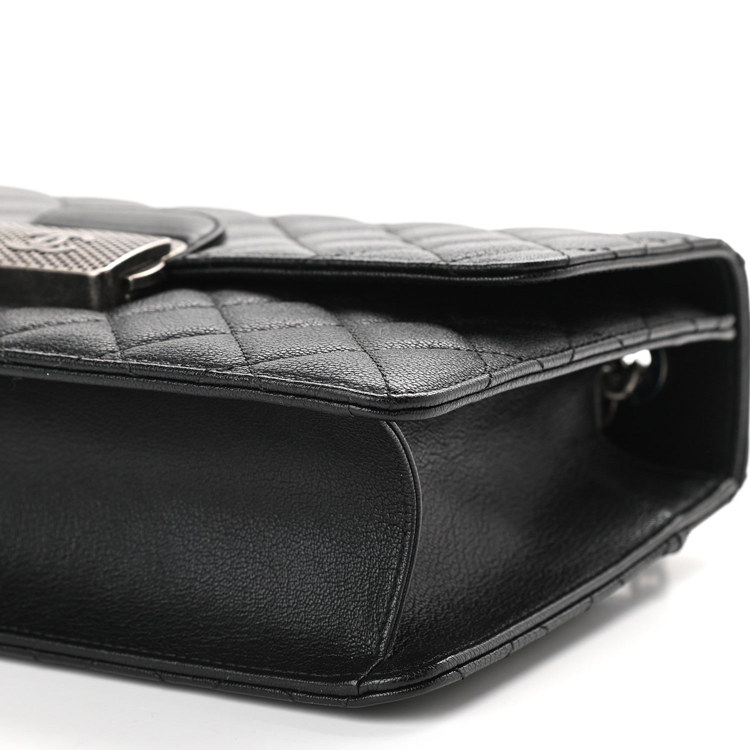 Chanel Goatskin Quilted Small CC University Top Handle Flap Black 8 of 9