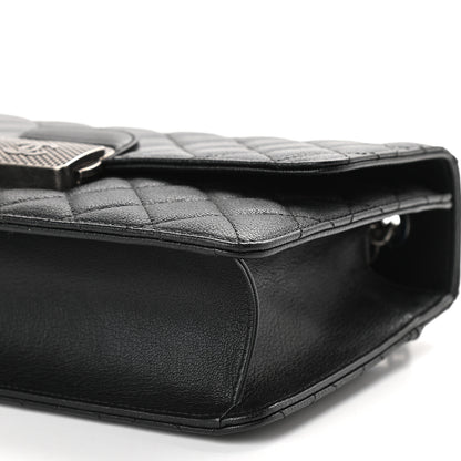 Chanel Goatskin Quilted Small CC University Top Handle Flap Black 8 of 9