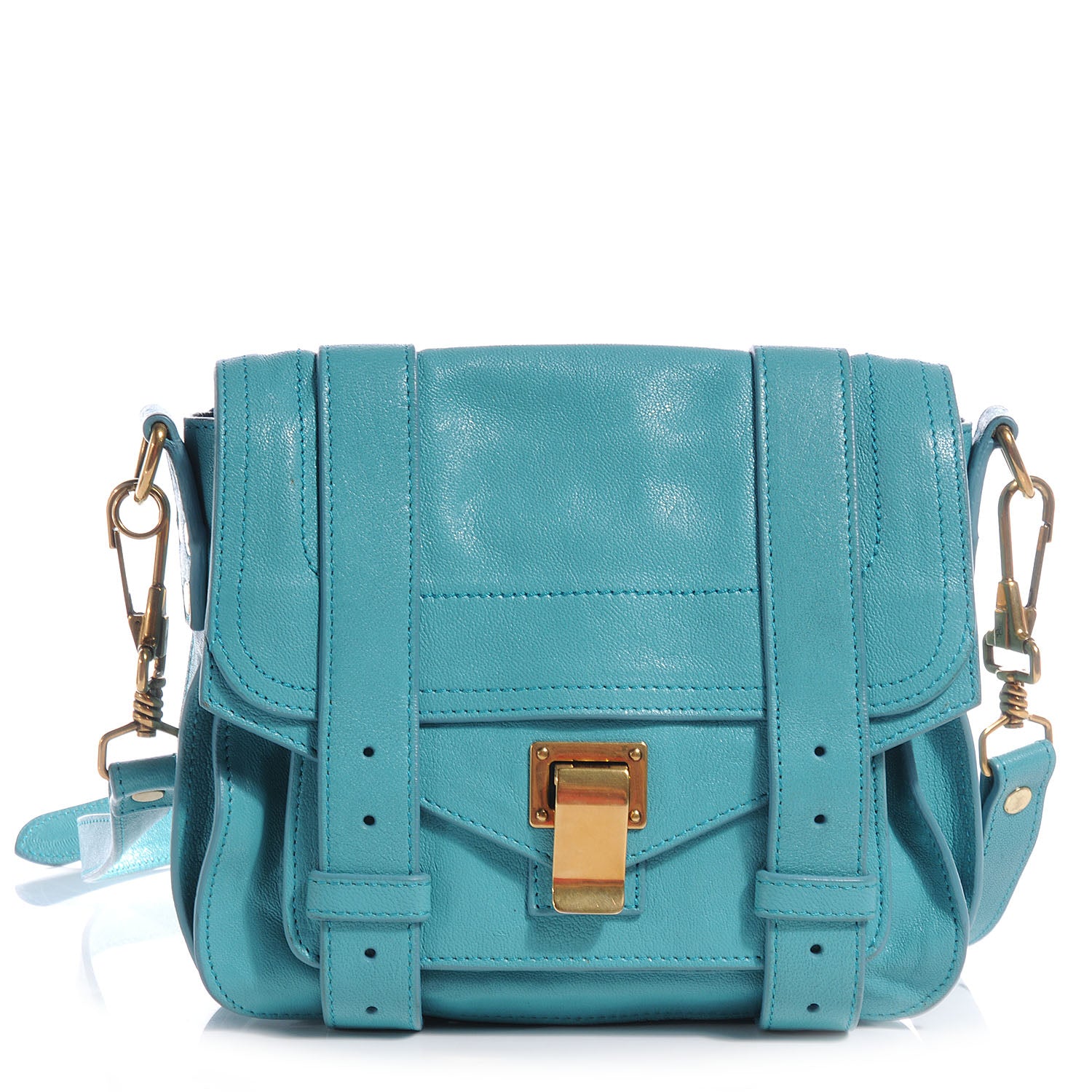 Proenza Schouler Leather PS1 Mini Pouch Messenger Bag Lagoon 1 of 11