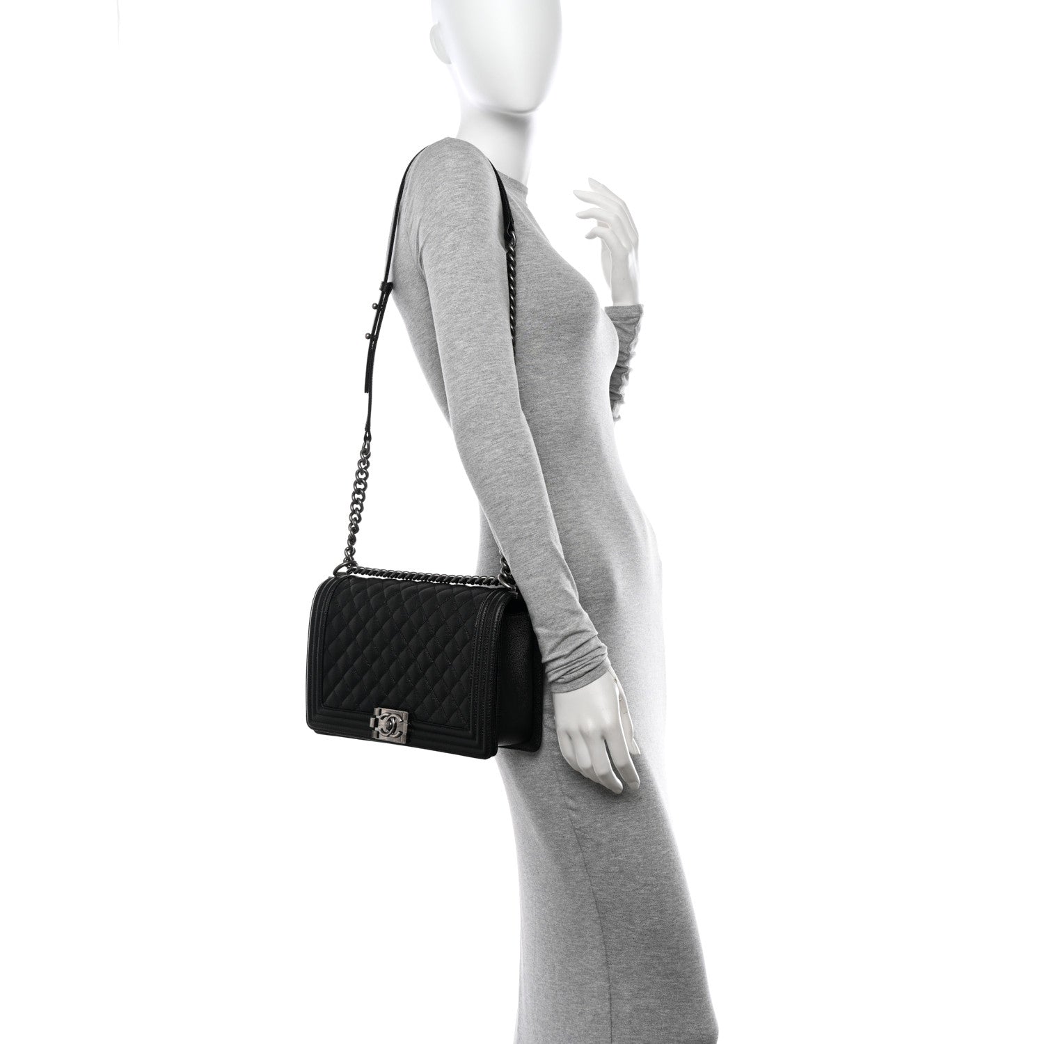 Chanel Caviar Quilted New Medium Boy Flap Black 2 of 11
