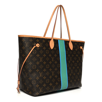 Louis Vuitton Monogram My LV Heritage Neverfull MM Blue Green 4 of 15