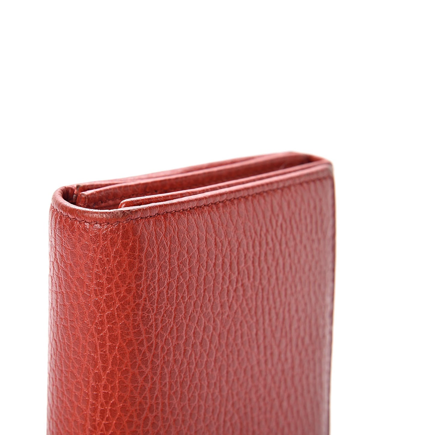 Pebbled Calfskin Continental Wallet Red