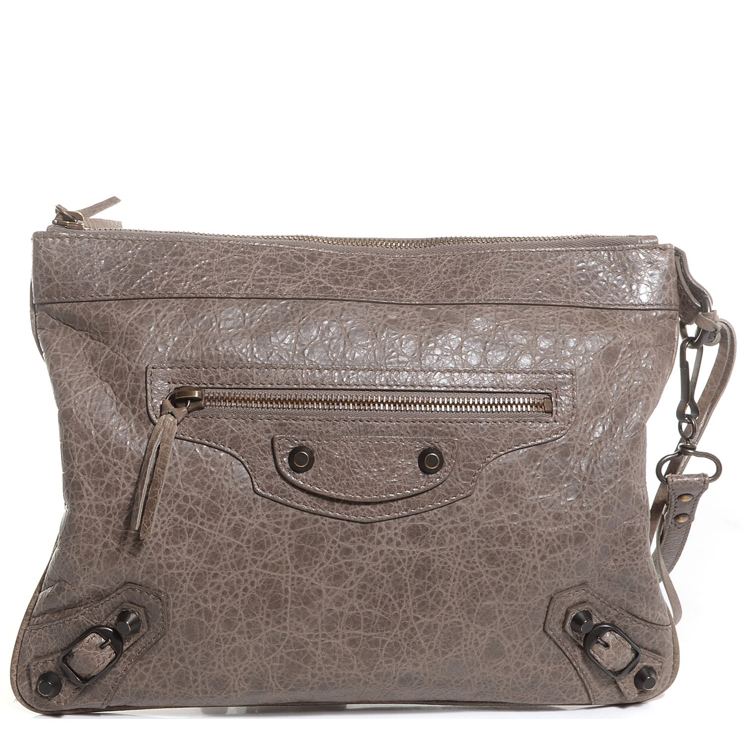 Balenciaga Agneau Classic Hardware Flat Handle Clutch Gris Poivre 1 of 11