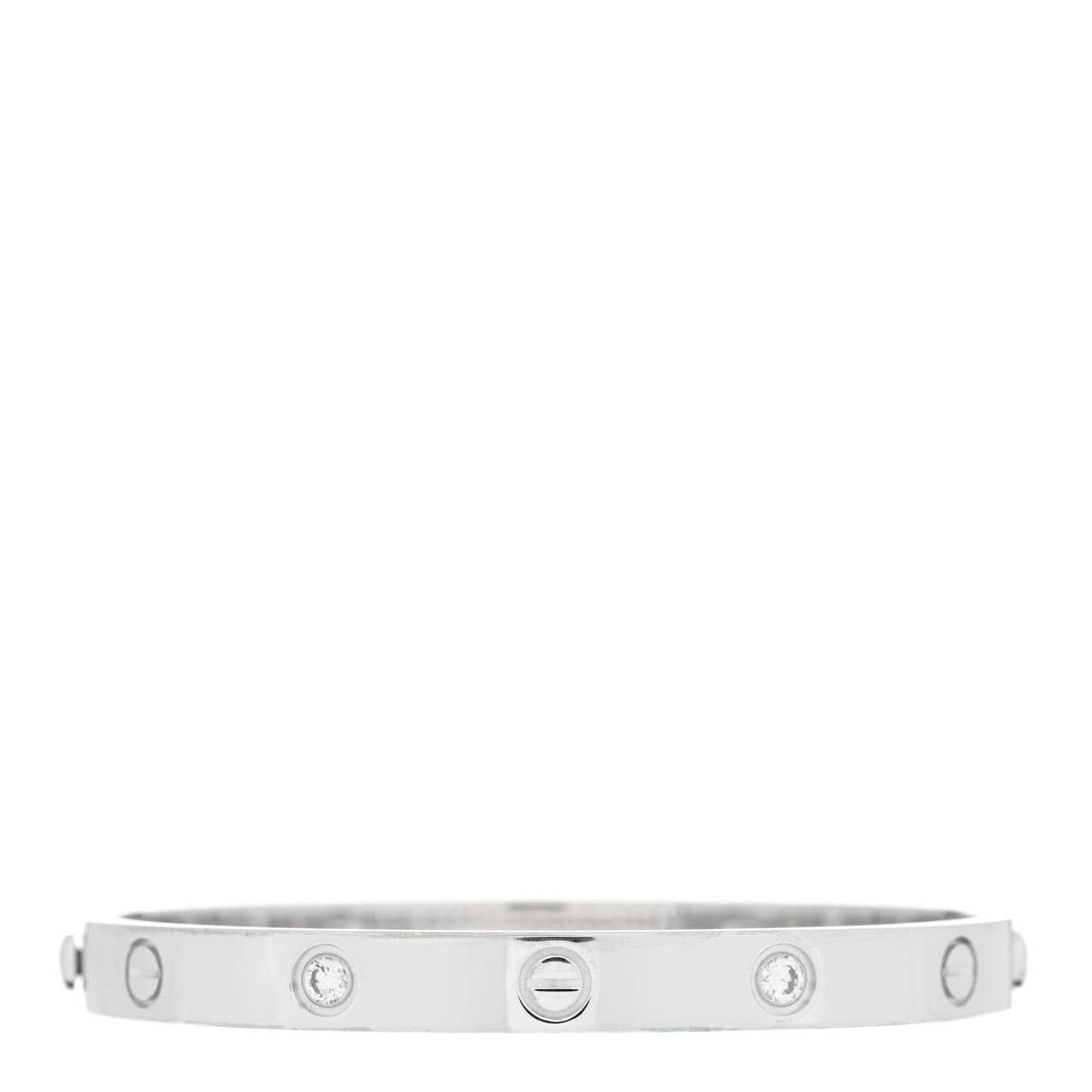 18K White Gold 4 Diamond Love Bracelet 17