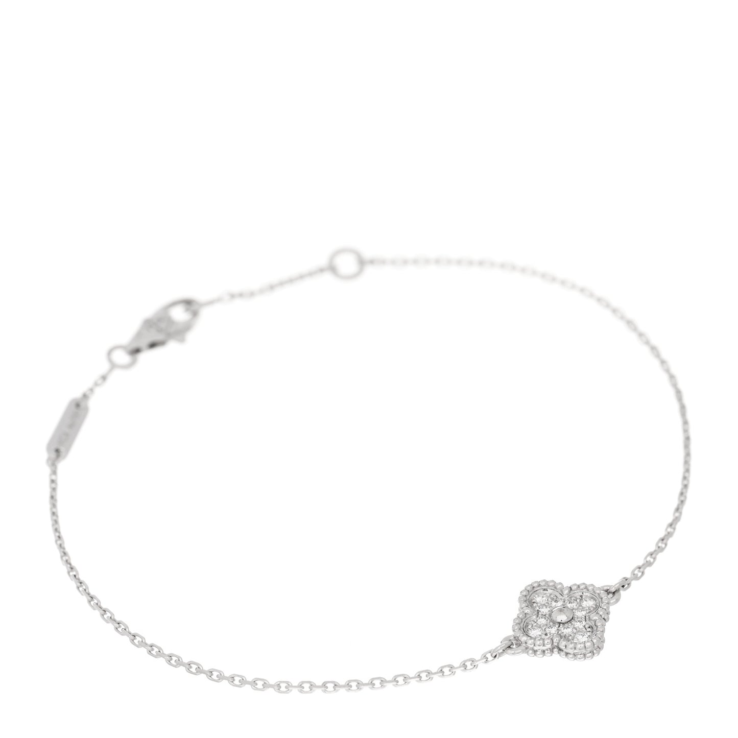 18K White Gold Diamond Sweet Alhambra Bracelet