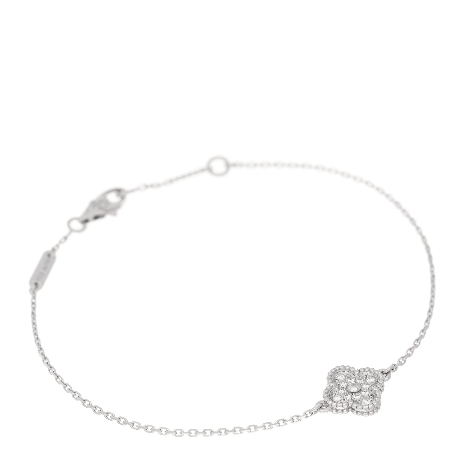 Van Cleef & Arpels 18K White Gold Diamond Sweet Alhambra Bracelet 1 of 3