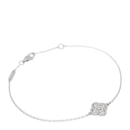 Van Cleef & Arpels 18K White Gold Diamond Sweet Alhambra Bracelet 1 of 3