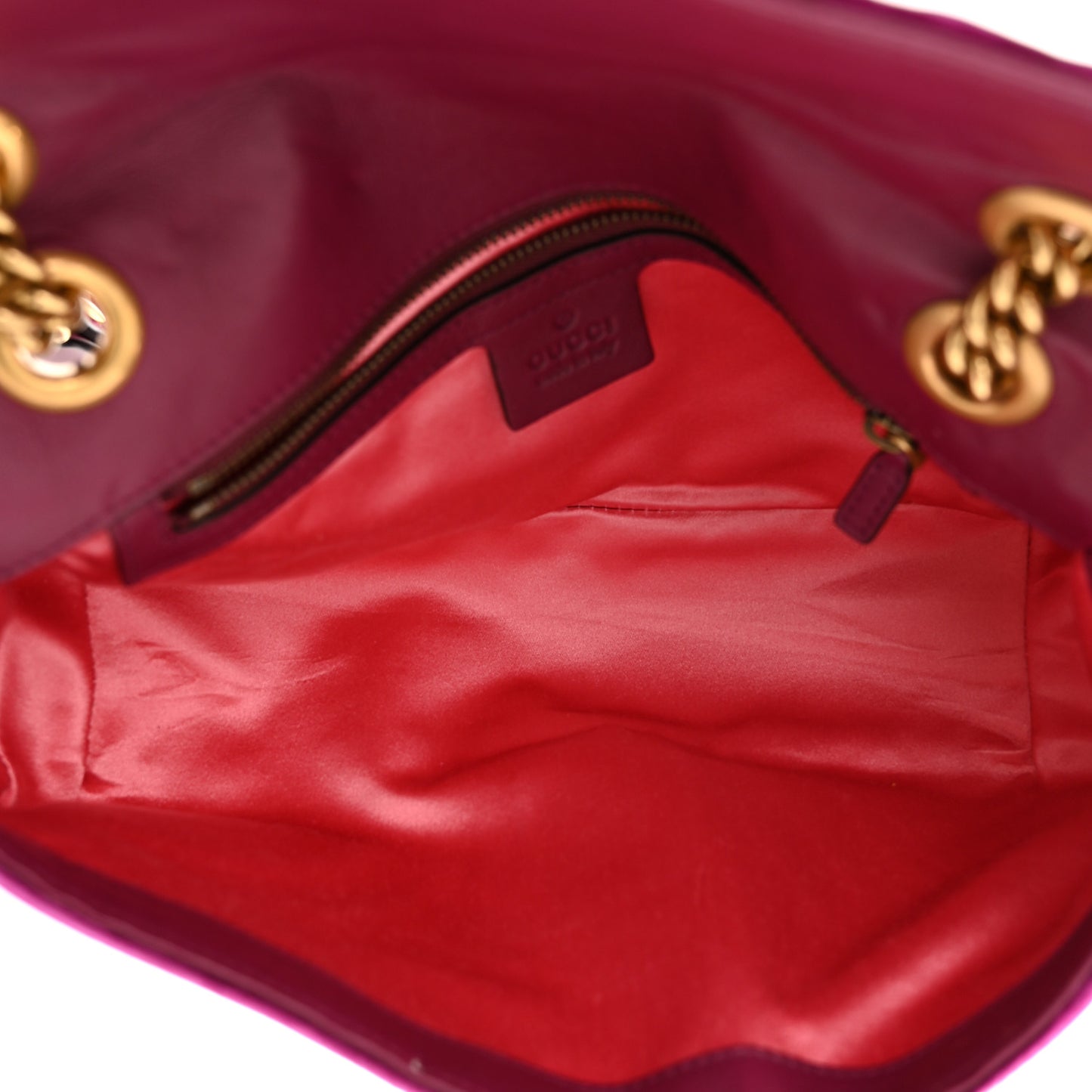 Velvet Matelasse Small GG Marmont Shoulder Bag Fuchsia Violet Cyclamen