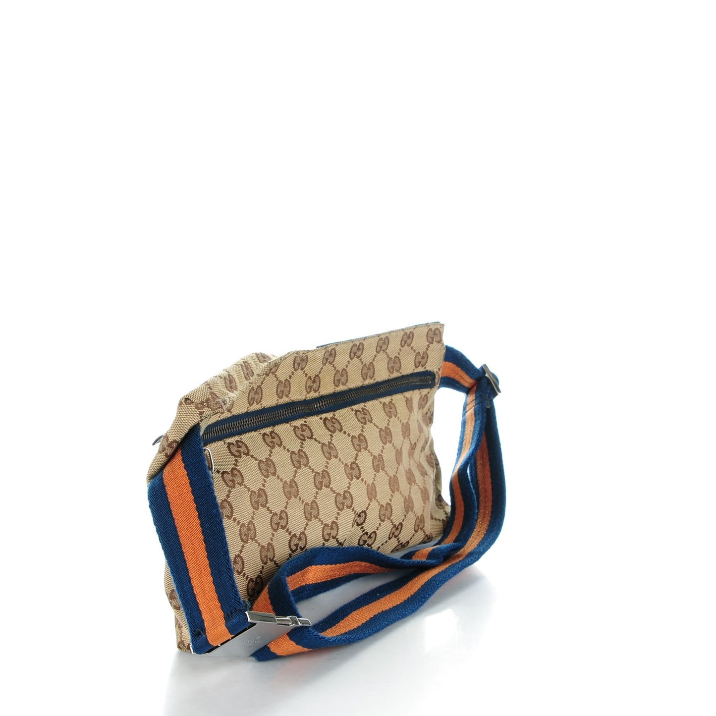 GG Monogram Web Double Pocket Belt Bag Turquoise