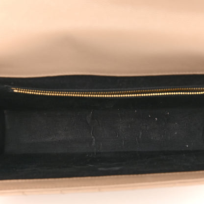 Saint Laurent Grain De Poudre Matelasse Chevron Large Monogram Satchel Dark Beige 5 of 10