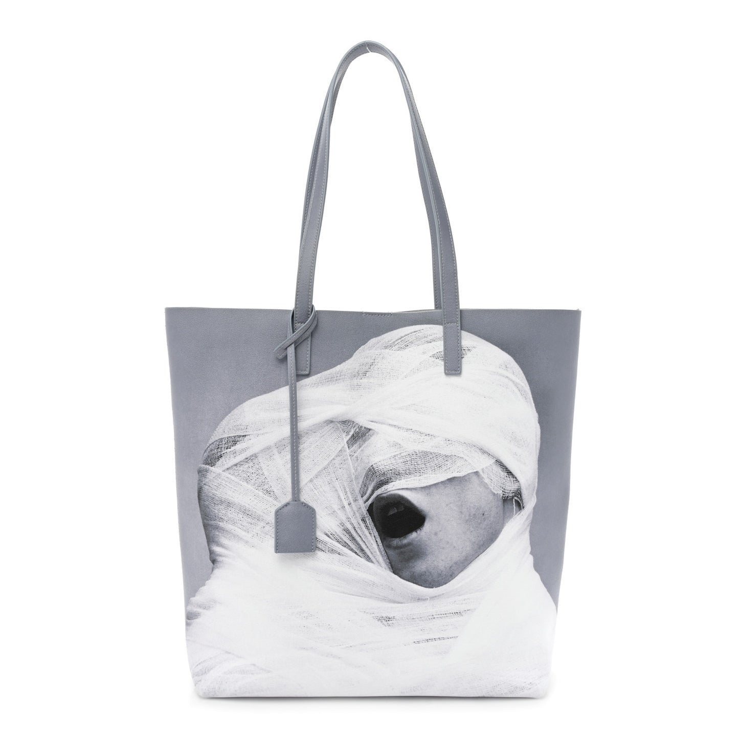 Calfskin Mapplethorpe Rive Droite Shopping Tote Grey White Black