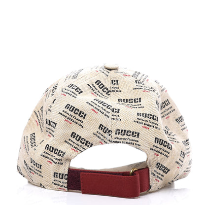 Gucci Linen Woven Stamp Print Baseball Hat S 3 of 7