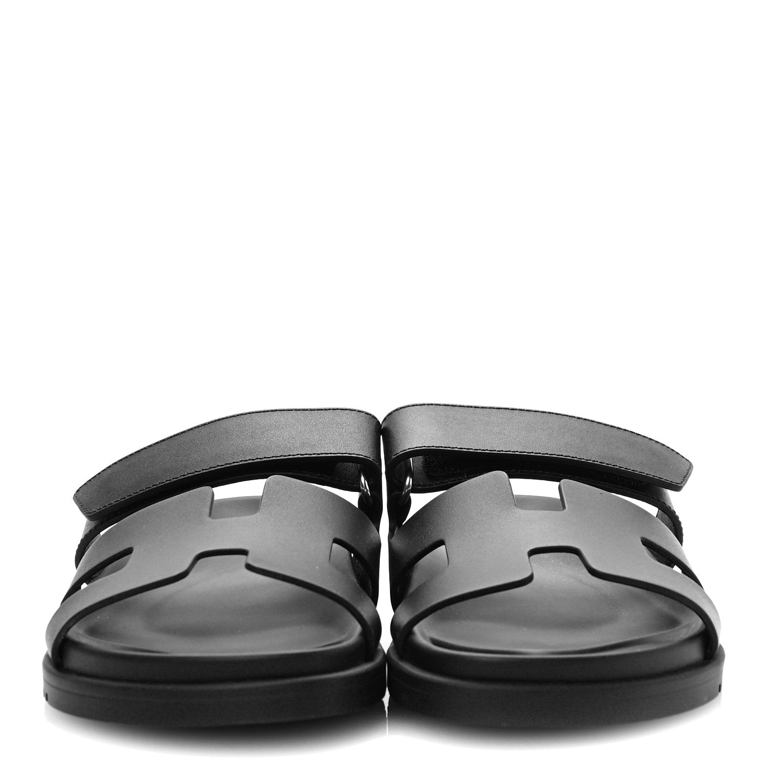 Hermes Calfskin Womens Chypre Sandals 37 Black 2 of 9