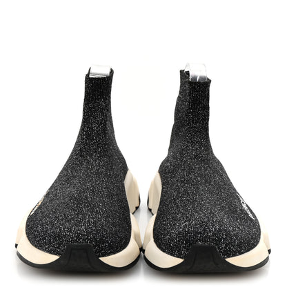 Balenciaga Laminated Knit Bi-Color Sole Womens Speed Sneakers 37 White Black 3 of 10
