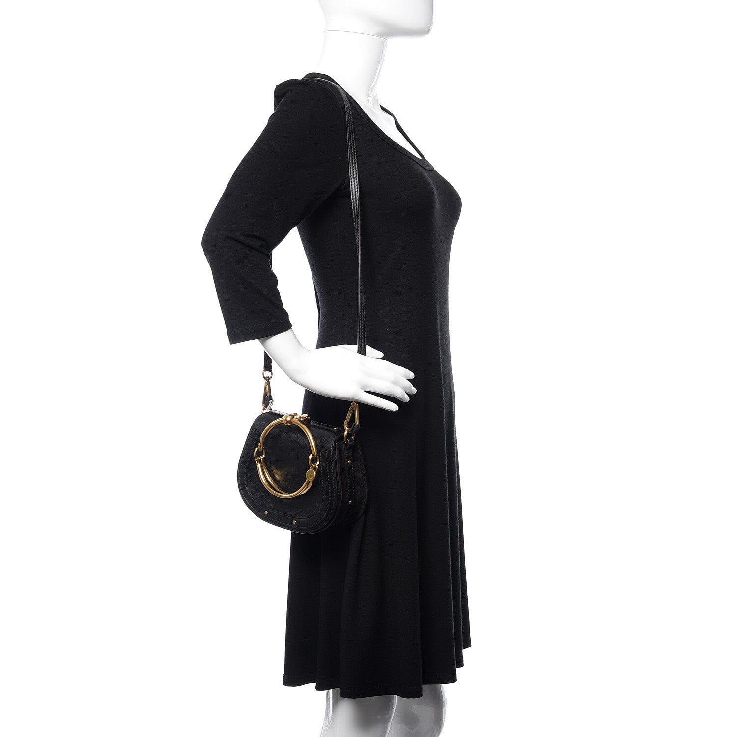 Chloe Calfskin Small Nile Bracelet Bag Black 2 of 8