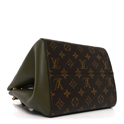 Louis Vuitton Calfskin Monogram Fold Tote PM Cream Khaki Black 4 of 9