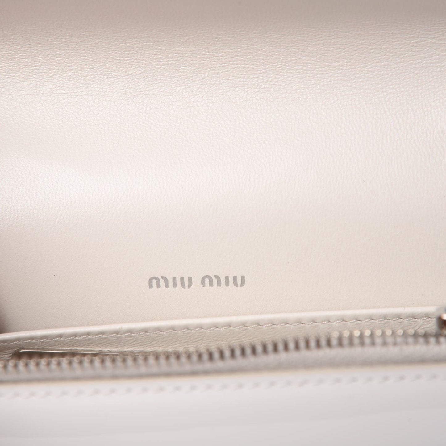 Patent Crystal Logo Mini Crossbody White
