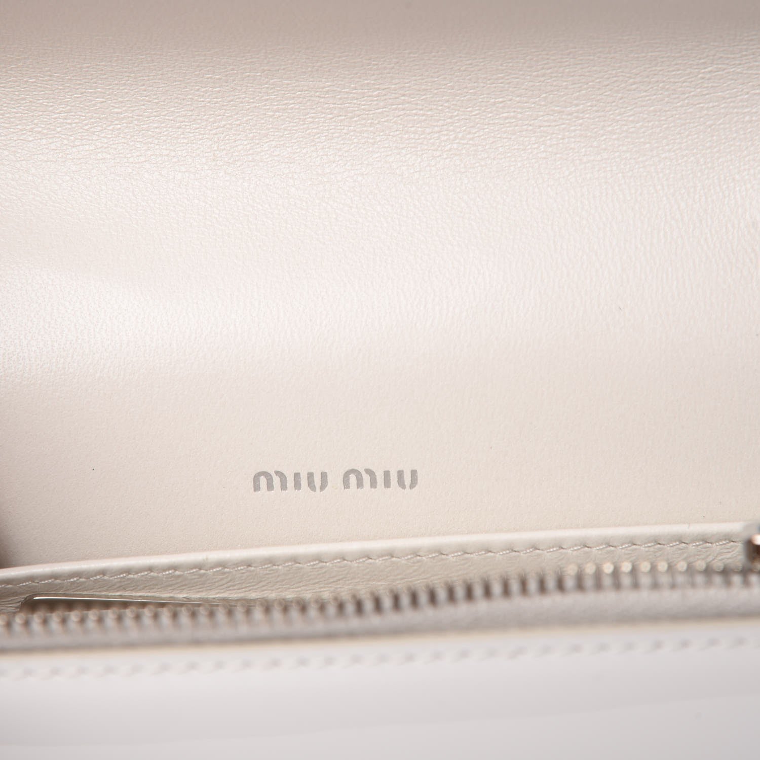 Miu Miu Patent Crystal Logo Mini Crossbody White 7 of 8