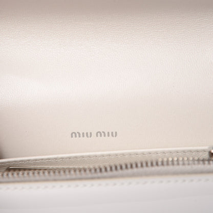 Miu Miu Patent Crystal Logo Mini Crossbody White 7 of 8
