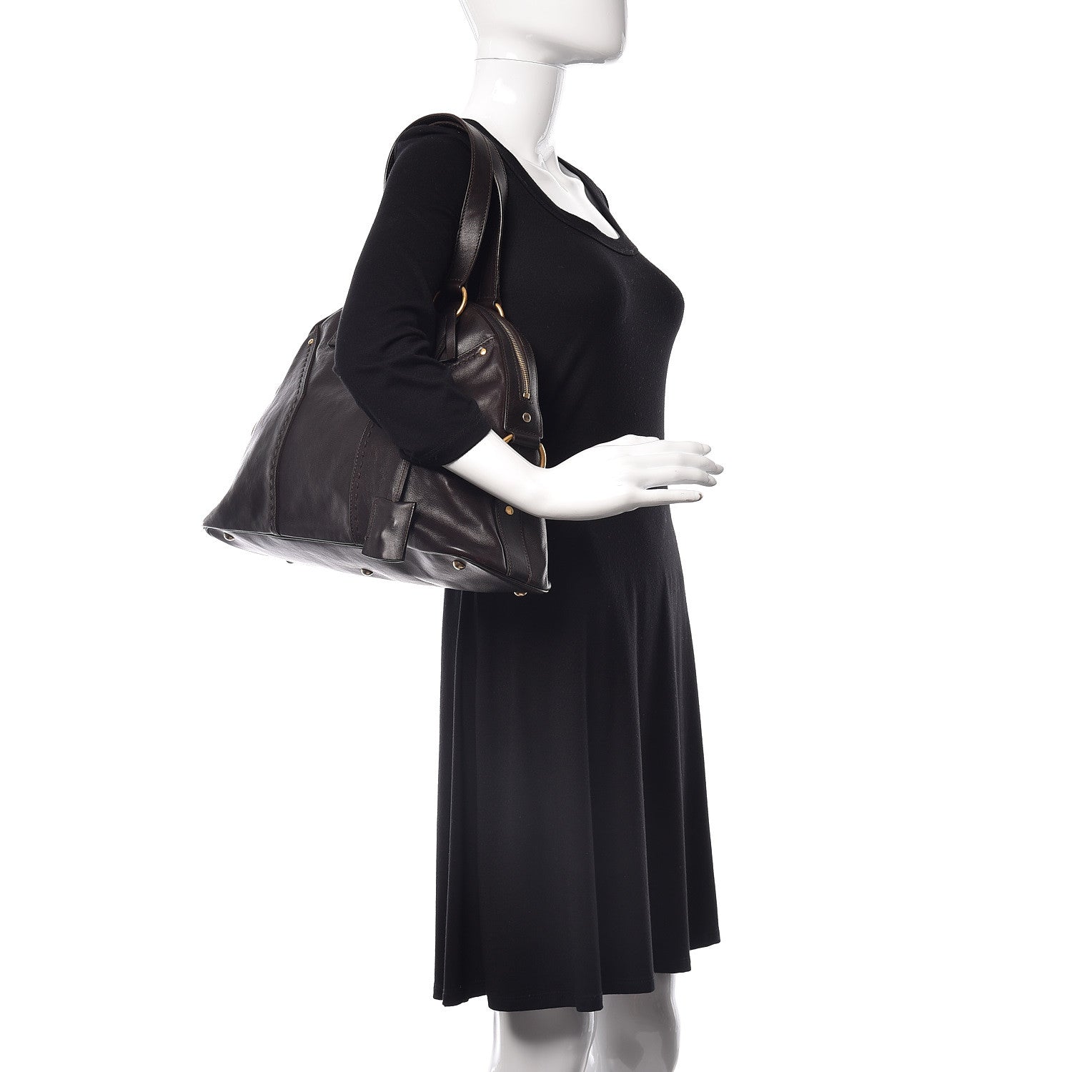 Saint Laurent Calfskin Large Muse Dark Brown 2 of 19