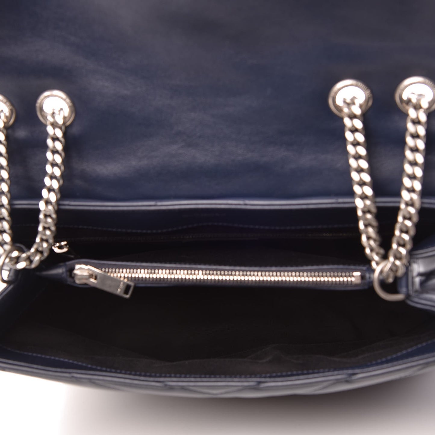 Calfskin Y Quilted Monogram Medium Loulou Chain Satchel Medium Blue