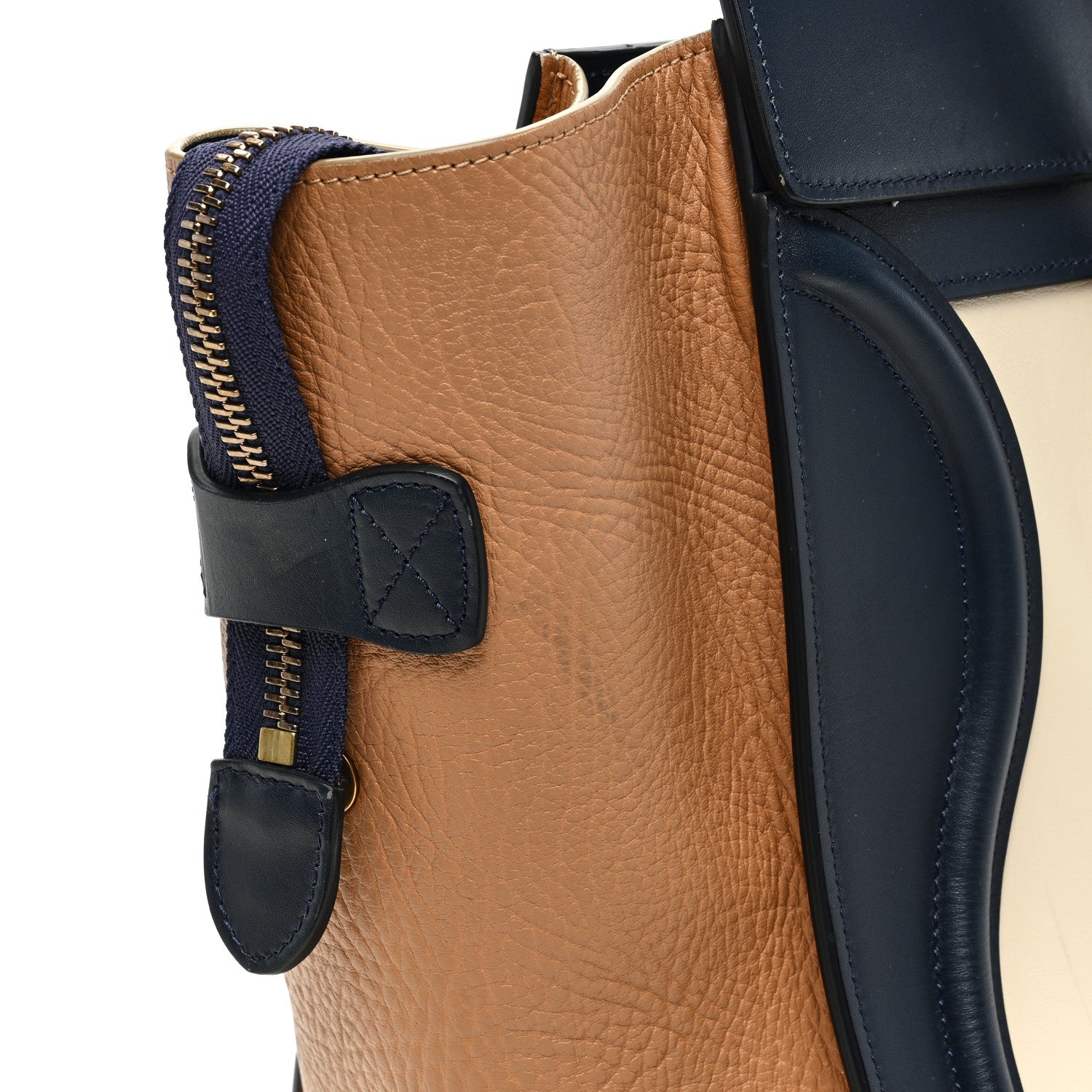 Celine Elephant Calfskin Mini Tri-Color Luggage Brown 11 of 13