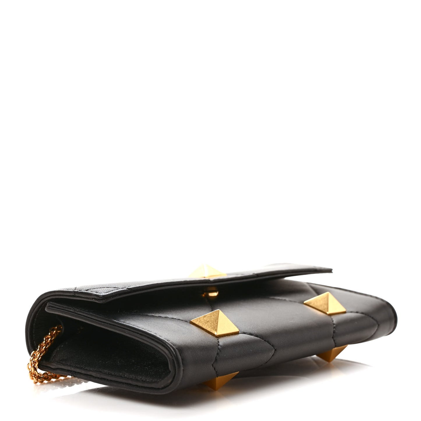 Nappa Roman Stud Wallet on Chain Black
