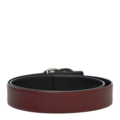 Chanel Calfskin CC Reversible Belt 80 32 Black Burgundy 3 of 8