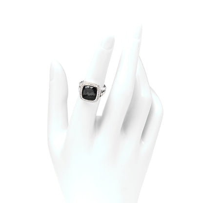 David Yurman Sterling Silver Diamond Black Orchid 11mm Albion Ring 51 5.75 2 of 5