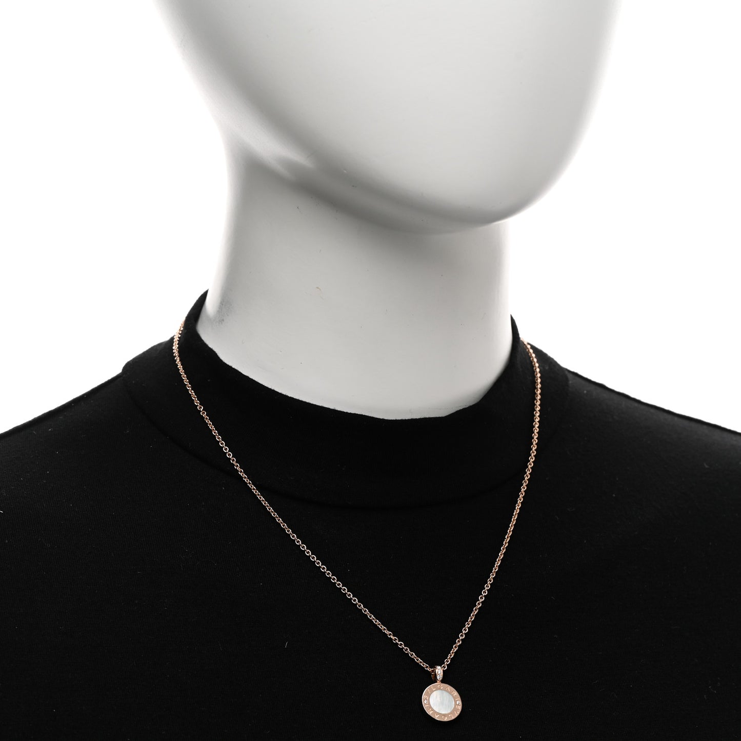 18K Rose Gold Diamond Black Onyx Mother of Pearl BVLGARI BVLGARI Pendant Necklace