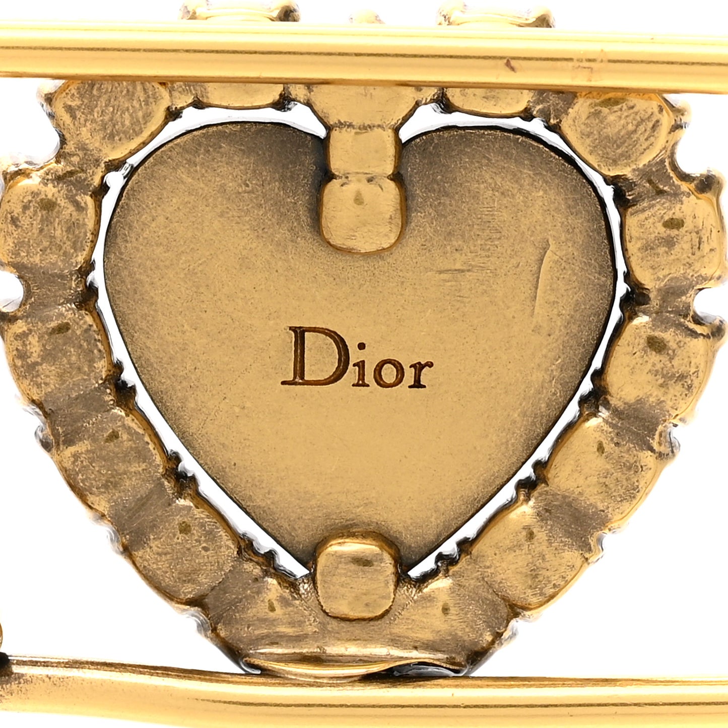 Crystal Heart Jadior Brooch Aged Gold