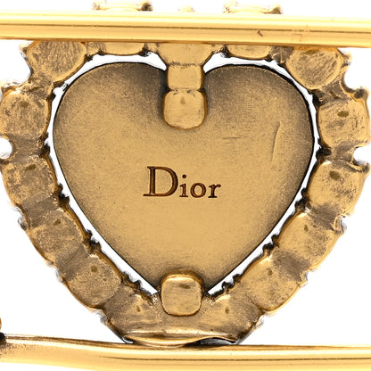 Christian Dior Crystal Heart Jadior Brooch Aged Gold 4 of 4