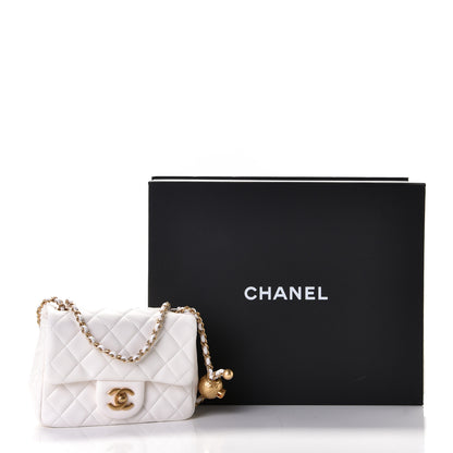 Chanel Lambskin Quilted Mini Pearl Crush Flap White 10 of 10