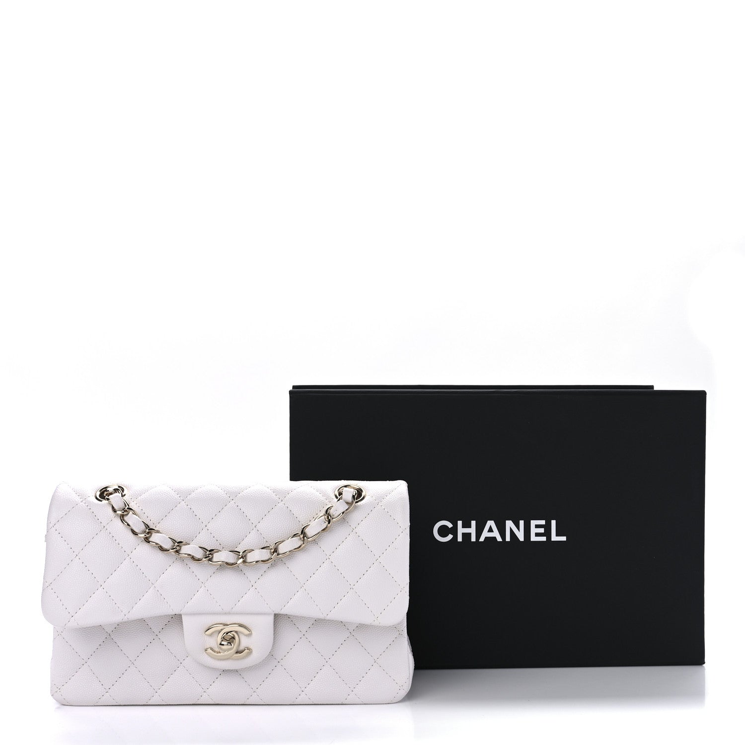 Chanel Caviar Quilted Small Double Flap White 11 of 11