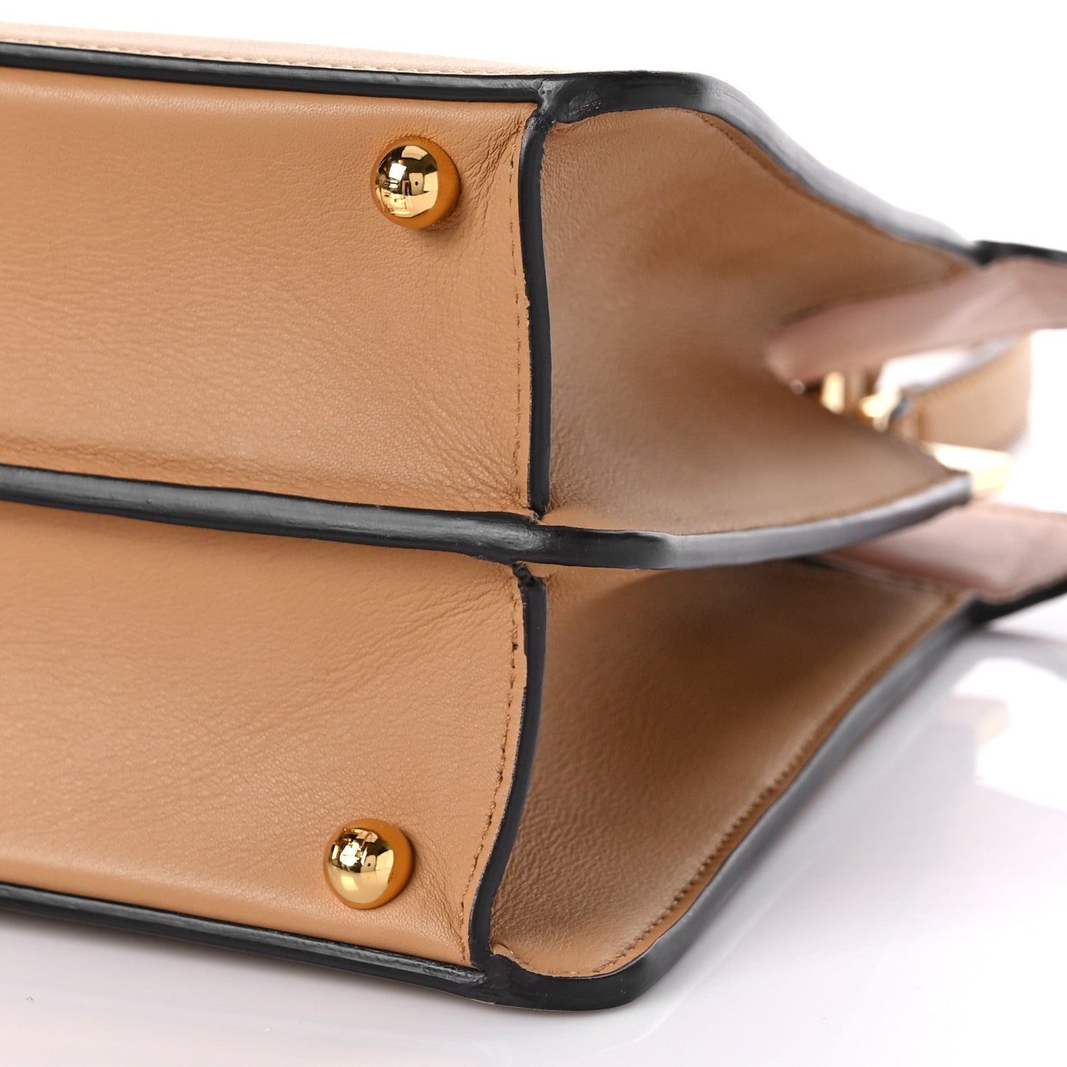 Fendi Vitello Seta Shiny Nappa Medium Peekaboo I SEE U Satchel Miele Scuro Light Rose 9 of 10