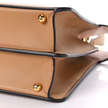 Fendi Vitello Seta Shiny Nappa Medium Peekaboo I SEE U Satchel Miele Scuro Light Rose 9 of 10