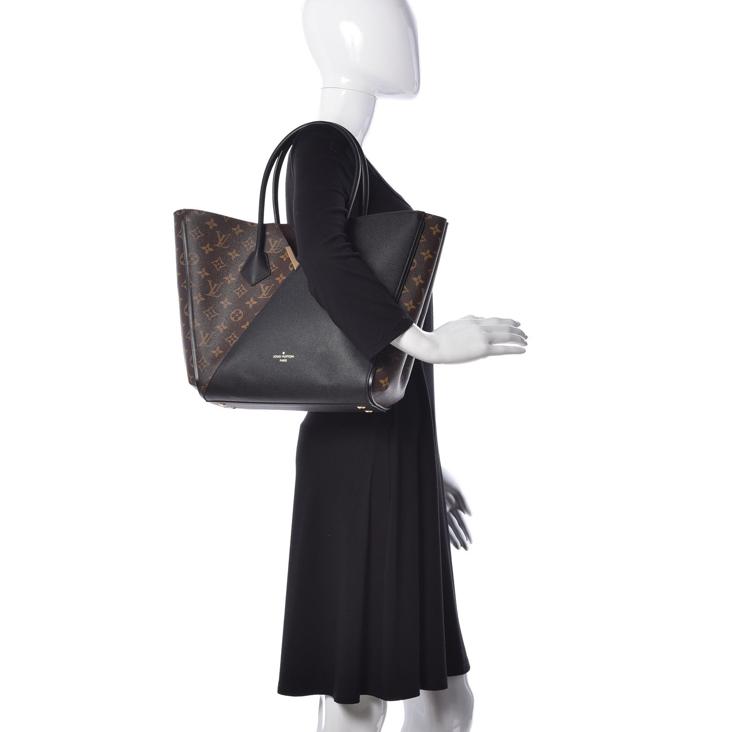 Louis Vuitton Calfskin Monogram Kimono Tote Black 2 of 8