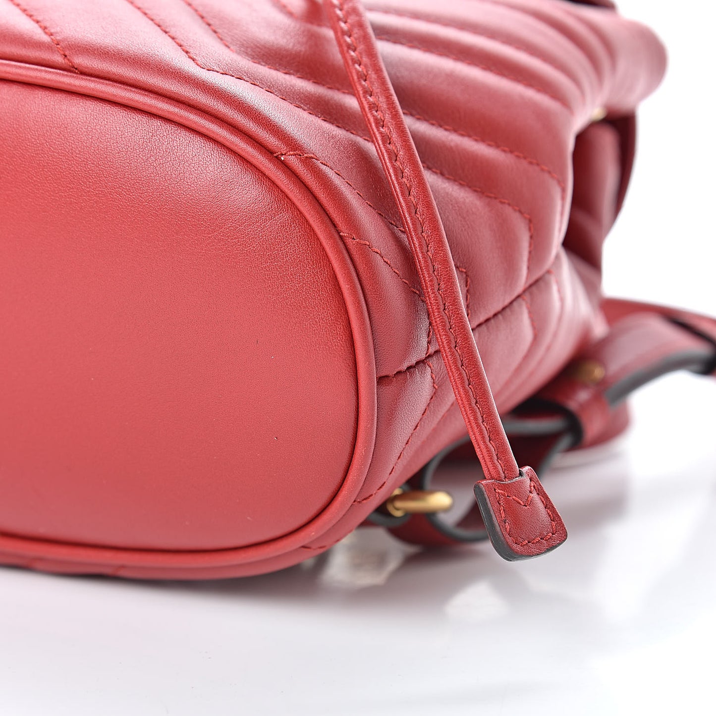 Calfskin Matelasse GG Marmont Flap Backpack Hibiscus Red