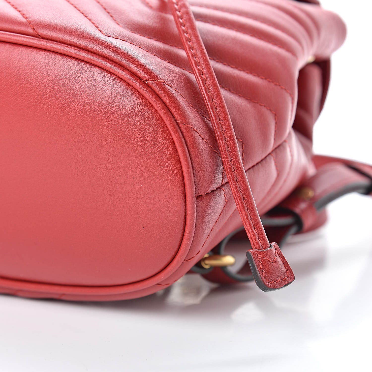 Gucci Calfskin Matelasse GG Marmont Flap Backpack Hibiscus Red 10 of 10