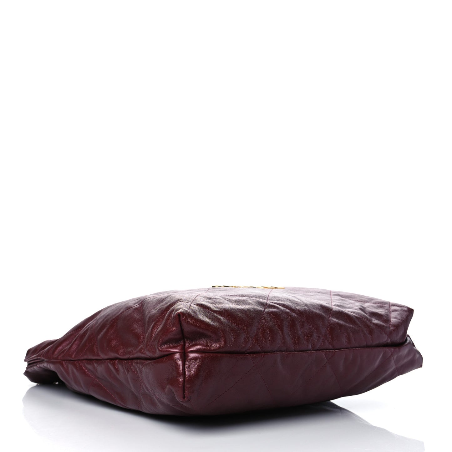 Metallic Calfskin Quilted Large Chanel 22 Burgundy