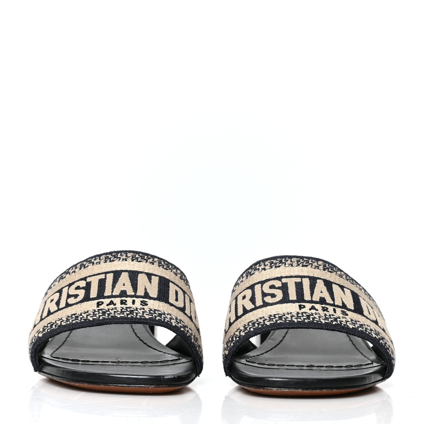 Cotton Embroidered Dway 50mm Slide Sandals 37 Deep Blue