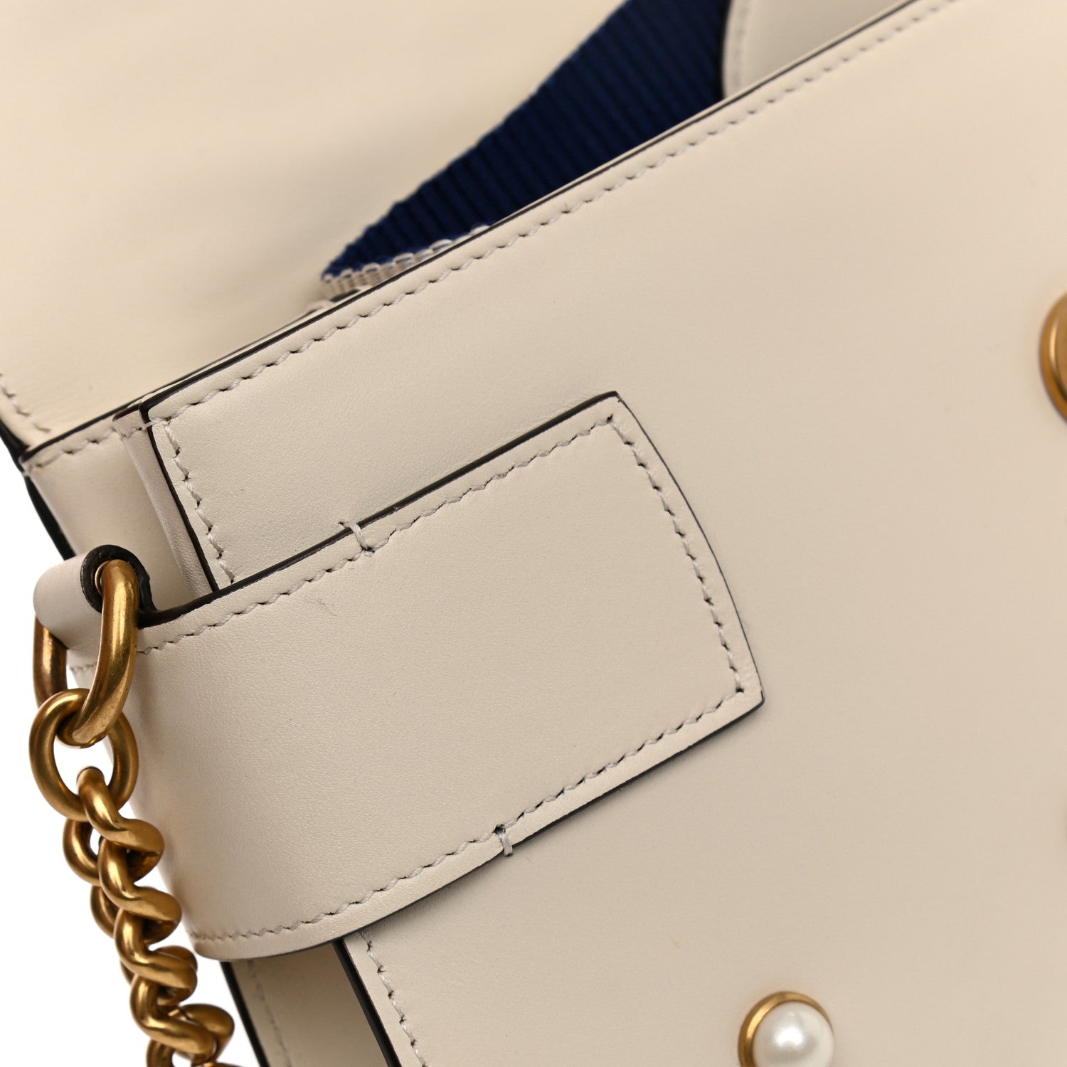 Gucci Nappa Pearl Studded Mini Queen Margaret Broadway Shoulder Bag Mystic White 10 of 11