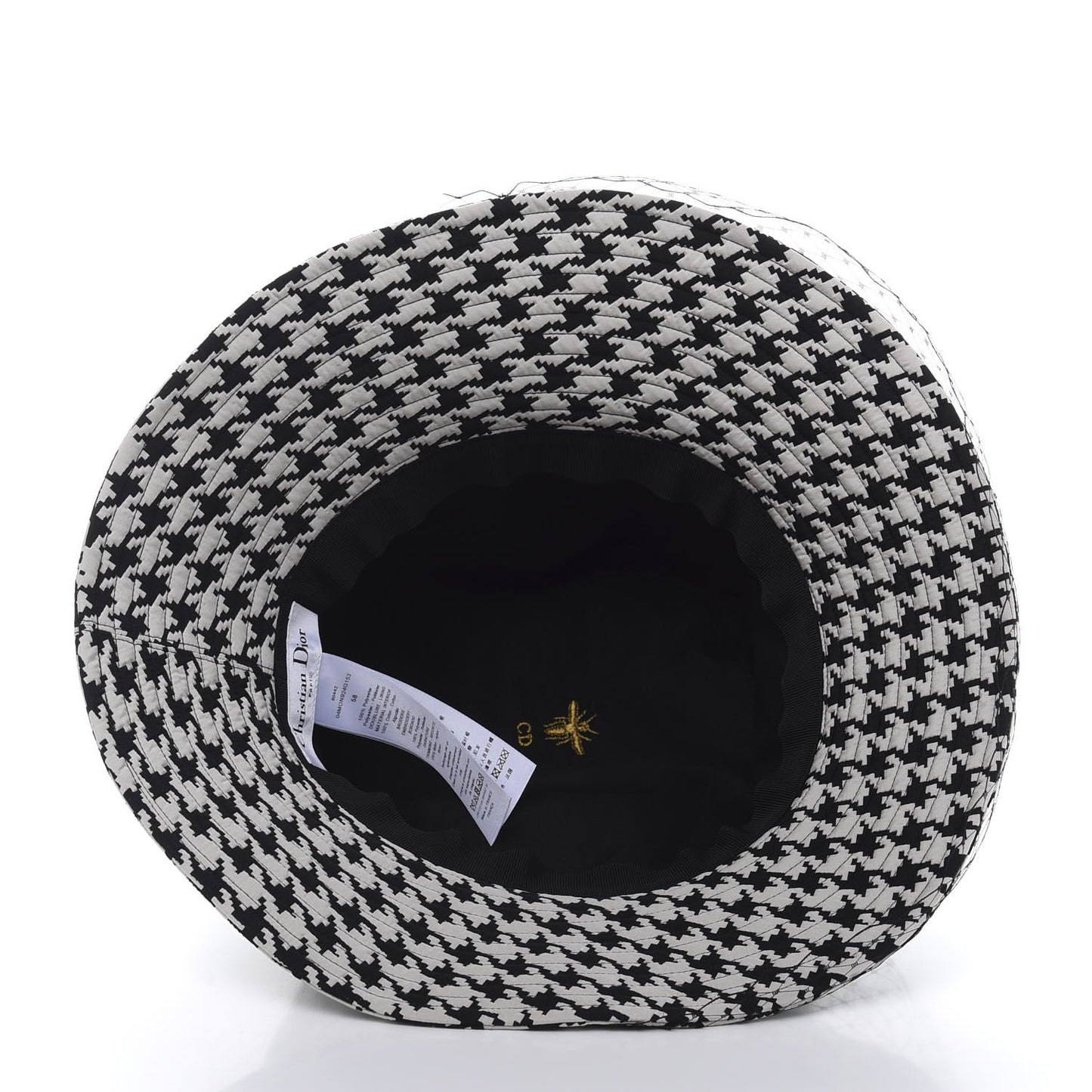 Technical Fabric 30 Montaigne Large Brim Bucket Hat with Veil 58 Black White
