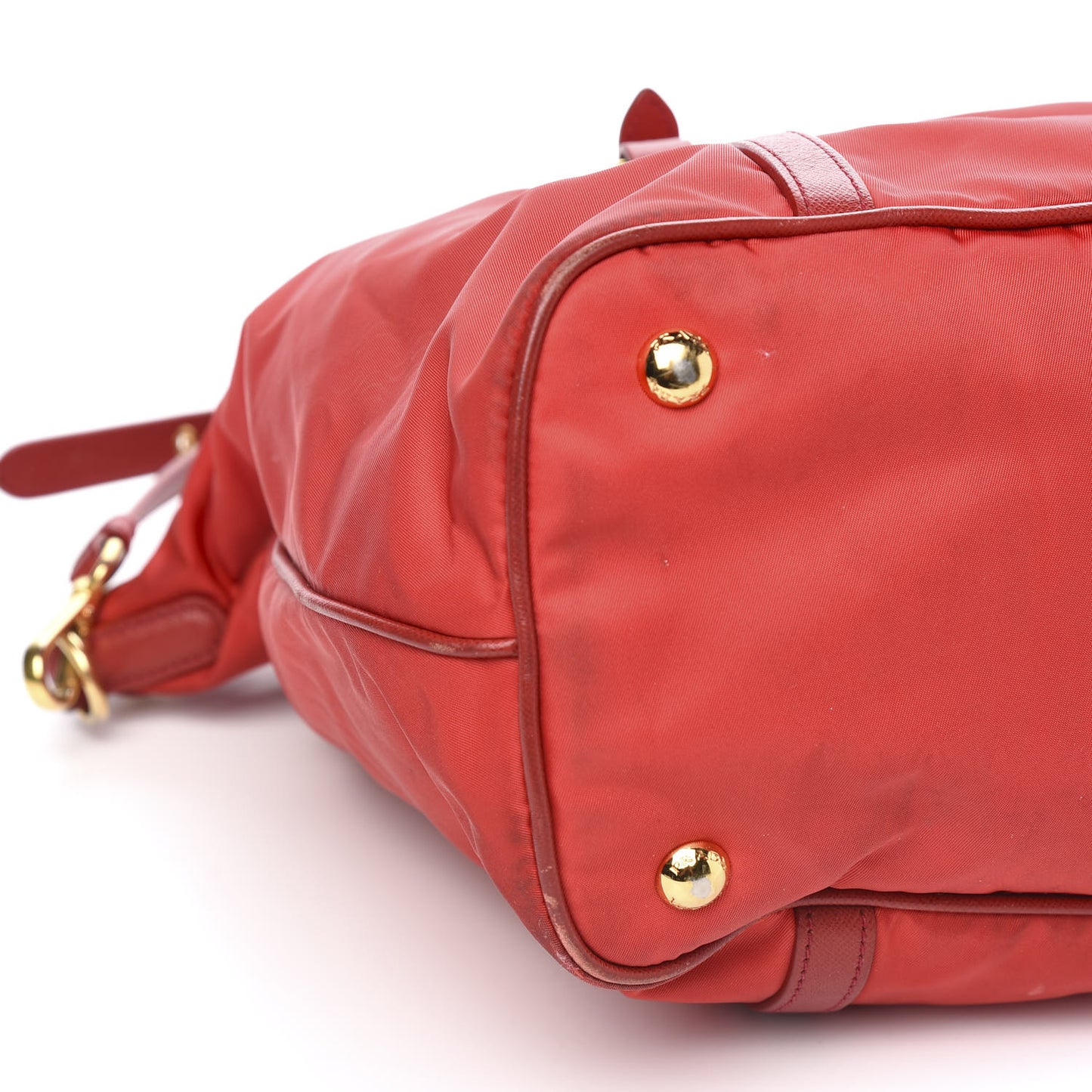 Tessuto Nylon Saffiano Tote Rosso