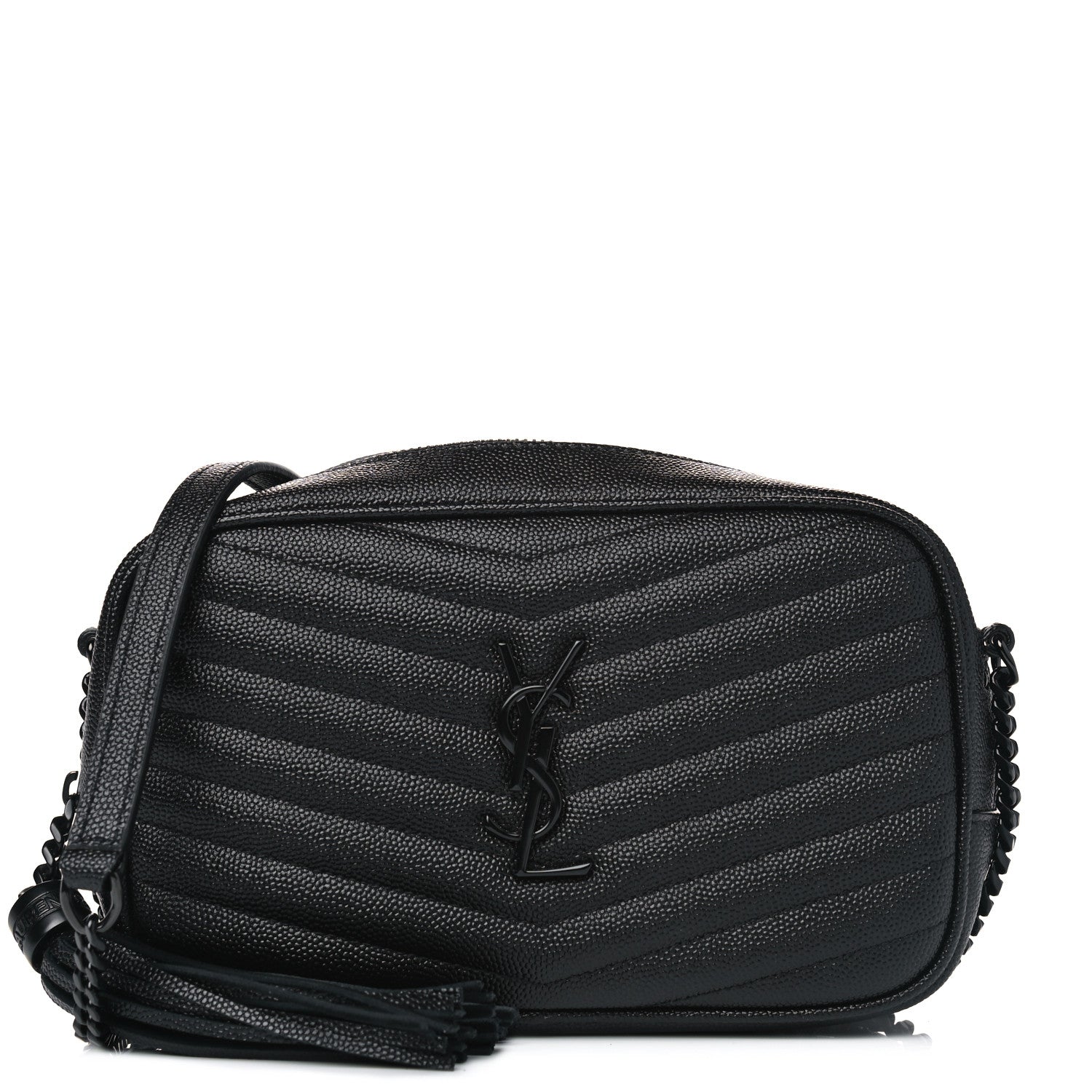 Saint Laurent Grain De Poudre Matelasse Monogram Mini Lou Camera Bag Black 1 of 4