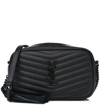 Saint Laurent Grain De Poudre Matelasse Monogram Mini Lou Camera Bag Black 1 of 4
